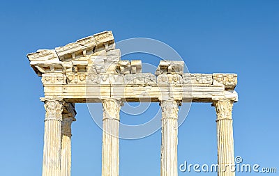 Temple of Apollo in Side. Ruin. Peripter. The temple is in the form of an even rectangle. Turkey Stock Photo