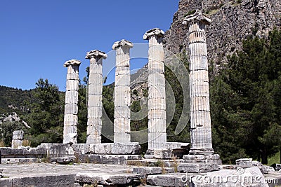 Temple of Athena at Priene, Turkey Stock Photo