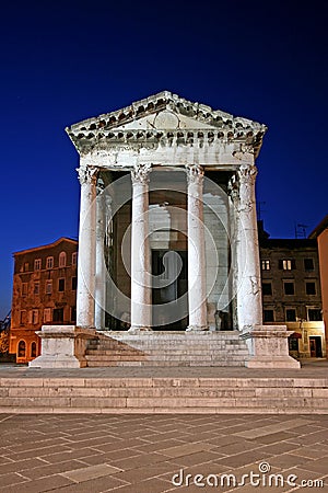 Temple of Augustus in Pula Stock Photo