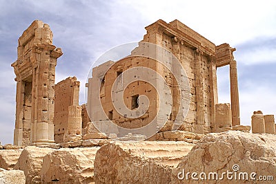Temple of Ba'al in Palmyra Syria. Stock Photo