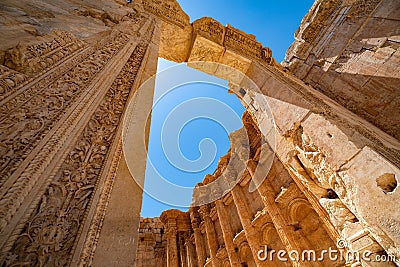 Temple of Bacchus. The ruins of the ancient city of Baalbek in Lebanon Stock Photo