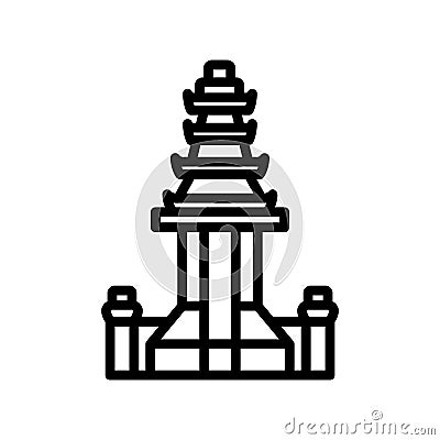 Temple of Besakih, Bali, Indonesia, temple fully editable vector icons Vector Illustration