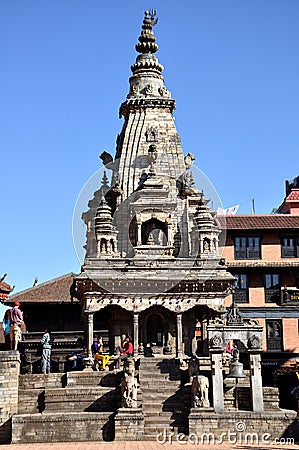 Temple at Bhaktapur Durbar Square Editorial Stock Photo