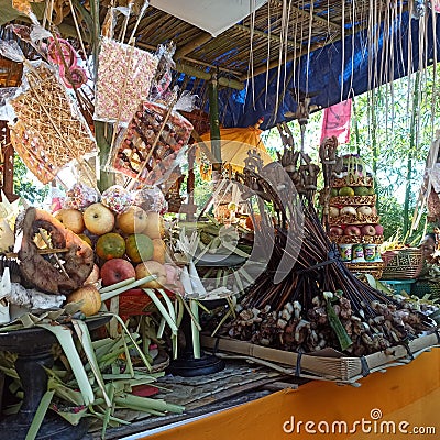 Temple Ceremony in Karang Asem Stock Photo