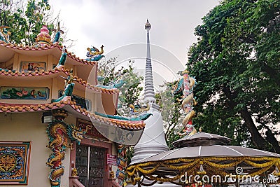 Temple in Chinese style in Bangkok, Thailand Stock Photo