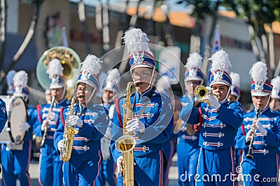 Kranz Intermediate School Marching band of the famous Temple Cit Editorial Stock Photo