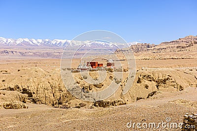 The temple complex in the kingdom of Guge. Ngari County Stock Photo