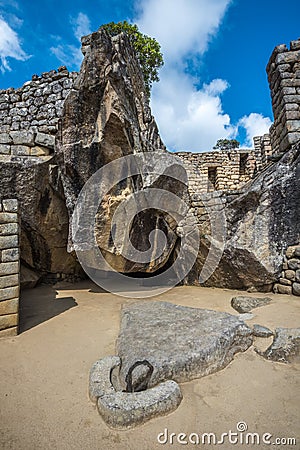 Temple of the Condor, Machu Picchu, Peru Stock Photo