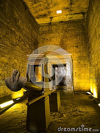 The Holy of Holies at Edfu Temple in Egypt Editorial Stock Photo