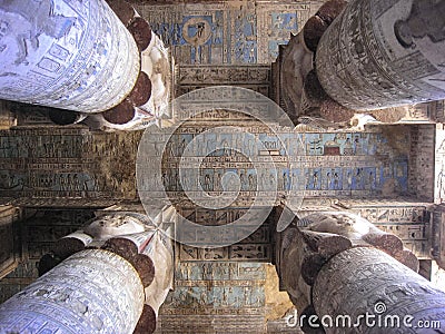 Temple of Dendera. Detail . Egypt Stock Photo
