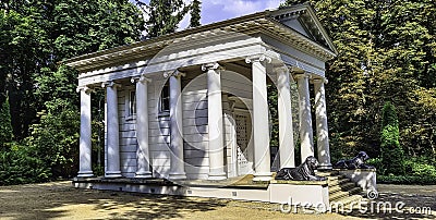 Temple of Diana also called Temple of the Sibyl - Royal Baths Park, Warsaw, Poland Stock Photo