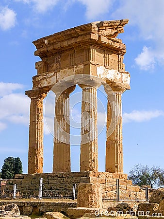 The temple of Dioscuri in Agrigento Stock Photo