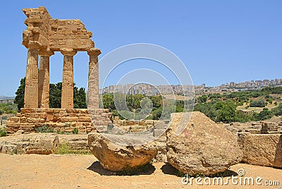 Temple of Dioscuri Castor and Pollux Sicily Italy Stock Photo