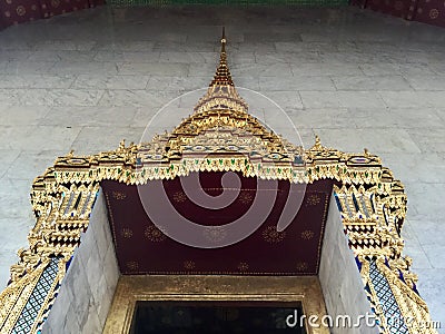 Temple door decoration, Thailand Stock Photo