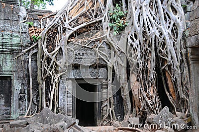 Temple doorway, Ankor Wat Stock Photo