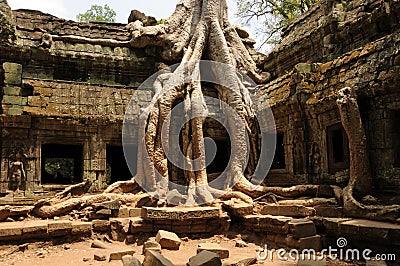 Temple doorway, Ankor Wat, Cambodia Stock Photo