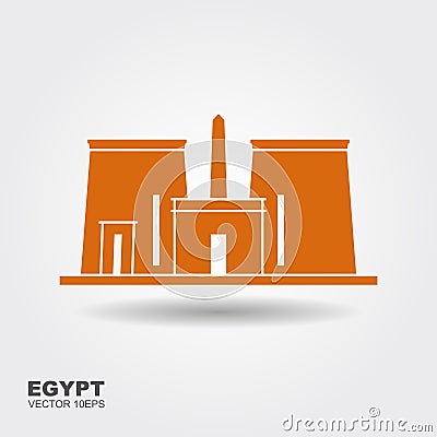 The Temple of Edfu is an ancient Egyptian temple, located on the west bank of the Nile in Edfu, Upper Egypt Vector Illustration