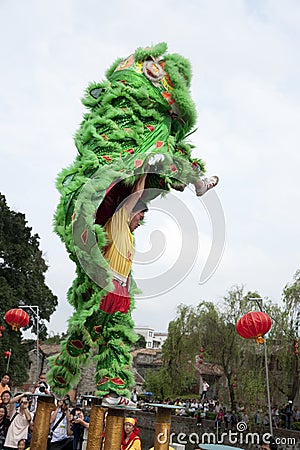 The Temple Fair in chinese village Editorial Stock Photo