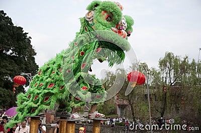 The Temple Fair in chinese village Editorial Stock Photo