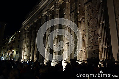 Temple fo Hadrian in Rome Editorial Stock Photo