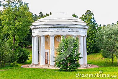 Temple of Friendship pavilion in Pavlovsk park, Russia Stock Photo