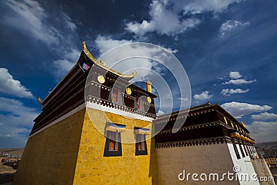 Temple in gansu china Stock Photo