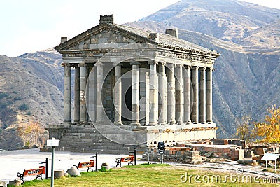 The Temple of Garni is Greco-Roman colonnaded building near Yerevan , Armenia Stock Photo