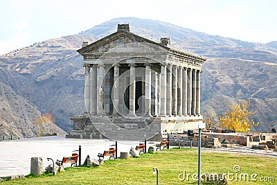 The Temple of Garni is Greco-Roman colonnaded building near Yerevan , Armenia Stock Photo