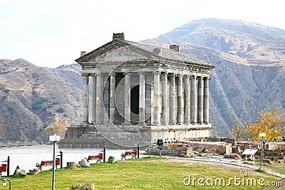 The Temple of Garni is Greco-Roman colonnaded building near Yerevan , Armenia Stock Photo