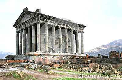 The Temple of Garni is Greco-Roman colonnaded building near Yerevan , Armenia Stock Photo