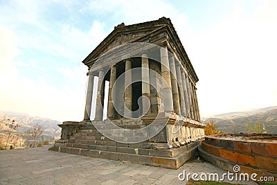 The Temple of Garni is Greco-Roman colonnaded building near Yerevan , Armenia Stock Photo