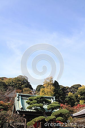 Temple gate of Hasedera Editorial Stock Photo