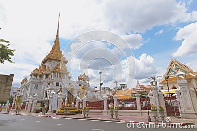 TEMPLE OF THE GOLDEN BUDDHA WAT TRAIMIT Bangkok, Thailand - September 17,2020 : Temple is known for its famous Biggest Golden Editorial Stock Photo