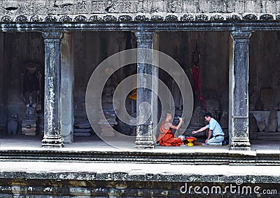 Temple grounds of Cambodia Editorial Stock Photo