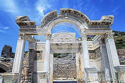 The Temple of Hadrian of Ephesus Ancient City Editorial Stock Photo