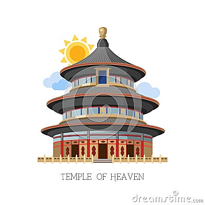 Temple of Heaven illustration asian China vector great architect Vector Illustration