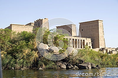 The temple of Isis from Philae near to Aswan, Egypt Stock Photo