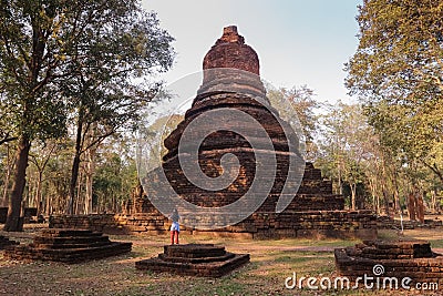 A temple in Kamphaeng Phet Province In the ruins of the royal temple, Editorial Stock Photo
