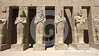 Temple of Karnak Statues, Ancient Egypt, Travel Stock Photo