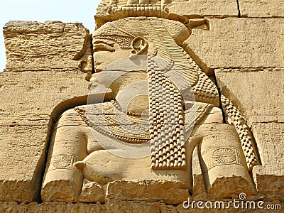 Temple of Kom Ombo, Egypt: goddess Hathor Stock Photo
