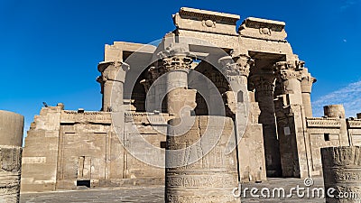 Temple of Kom Ombo. Kom Ombo is an agricultural town in Egypt famous for the Temple of Kom Ombo. It was originally an Egyptian Stock Photo