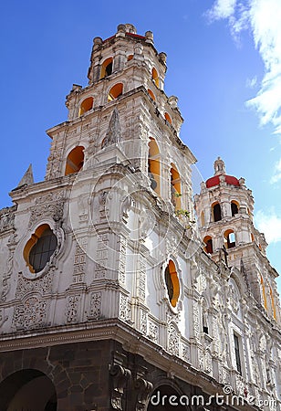 Temple of la compania in puebla mexico III Stock Photo