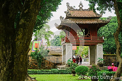 Temple of Literature in Hanoi city, Vietnam Editorial Stock Photo