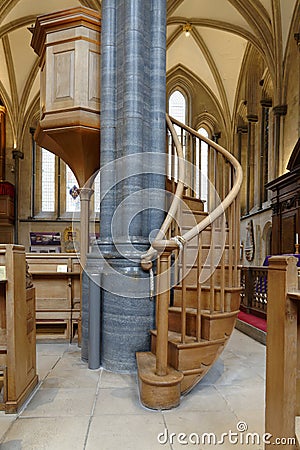 Temple, london, england: spiral staircase, Temple Church, London Stock Photo