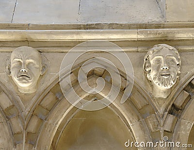 Temple, london, england: Temple Church. faces Stock Photo