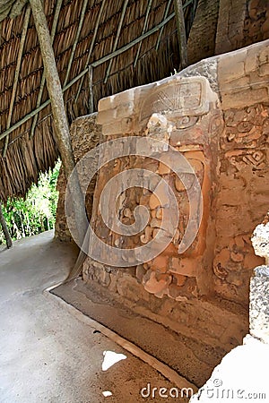 Temple of the Masks Kohunlich Mayan Ruins of Quintana Roo Stock Photo