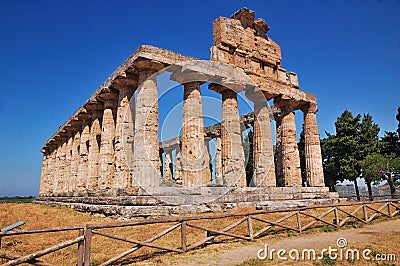 Temple in Paestum, Italy Stock Photo