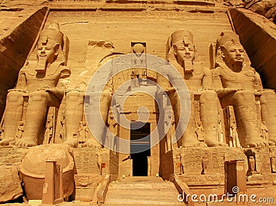 Temple of Pharaoh Ramses II in Abu Simbel, Egypt Stock Photo