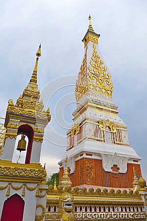 Temple of Phra That Phanom Stupa, important Theravada Buddhist structures in the region in in Nakhon Phanom Province, Thailand Stock Photo