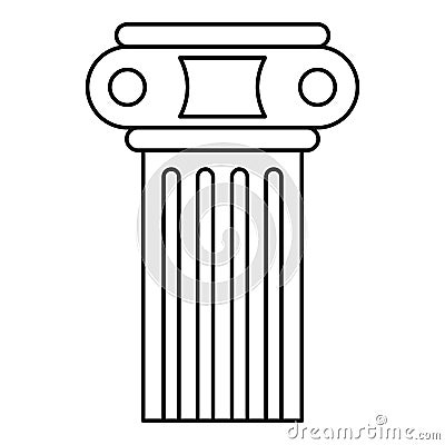 Temple pillar icon, outline style Vector Illustration